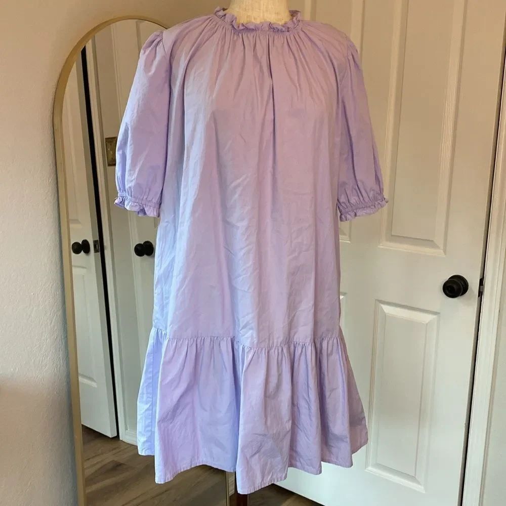 Caryn Lawn puff sleeve knee length dress